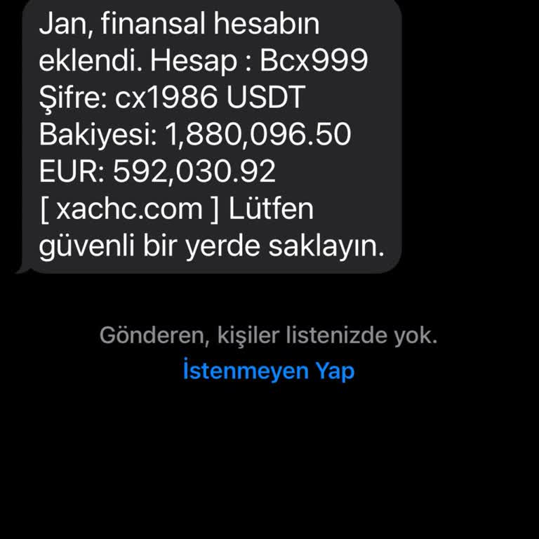 Meta Bilinmeyen Kişiden Gelen Şüpheli Mesaj Ve Hesap Bilgileri