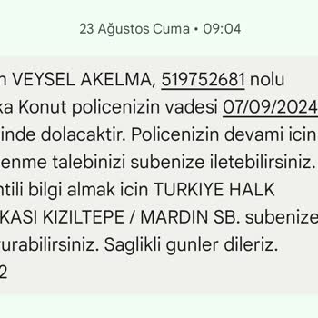 Türkiye Sigorta Talebim Olmadan Bitiminden 10 Gün Sonra Konut Sigortamın Yenilenmesi