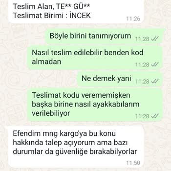 MNG Kargo Kargomu Başka Adrese Teslimat Kodu Almadan Bırakmış.