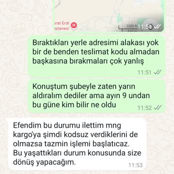 MNG Kargo Kargomu Başka Adrese Teslimat Kodu Almadan Bırakmış.