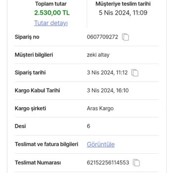 Aras Kargoda Ürünüm Yandı Ve Teslim Edilmedi