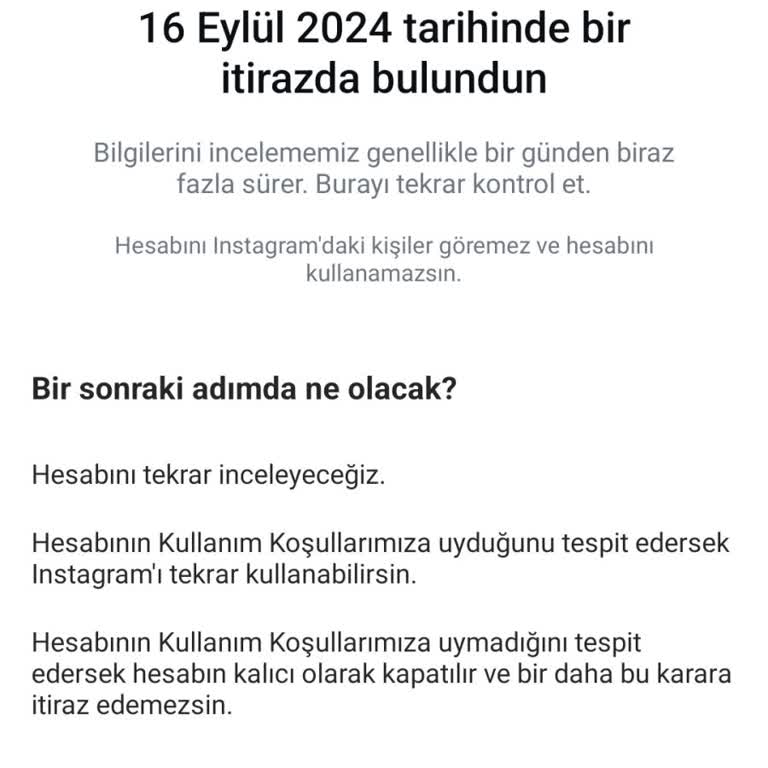 Instagram Hesabım Askıya Alındı
