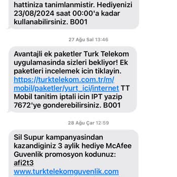 Türk Telekom Sil Süpür GB Hediyesi Gelmiyor