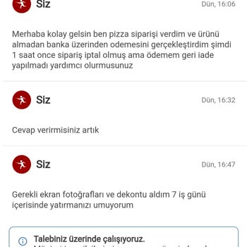 Yemek Sepeti Ücret İadesi Yapmıyor