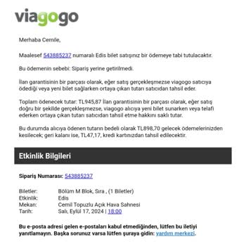 Viagogo'da Bilet Satışı Ve İptal Sürecinde Yaşanan Sorunlar