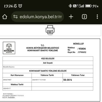 Konya Büyükşehir Belediyesi Bakiye Yükleme Sorunu