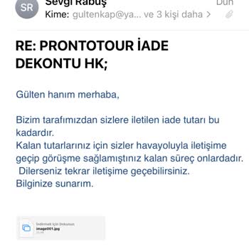 Prontotour Tur İptalinde Profesyonel Olmayan Tutum Ve İade Edilmeyen Bedel