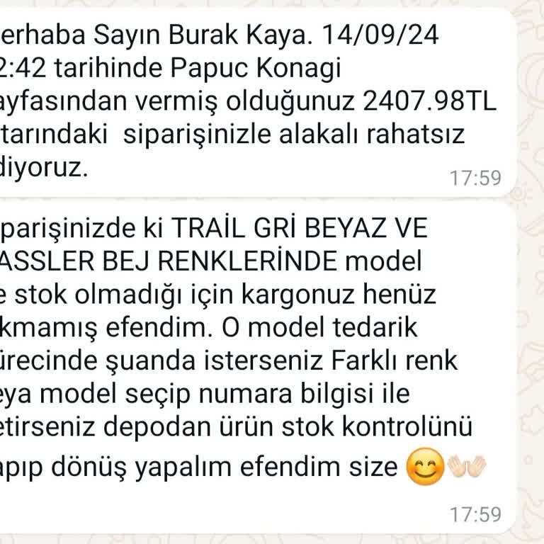 Papuç Konağı Stokta Olmayan Ürünü Satıyor