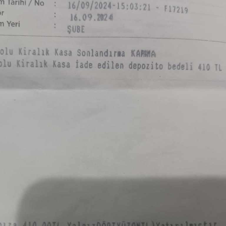 Ziraat Bankası Kiralık Kasa Depozito İadesi