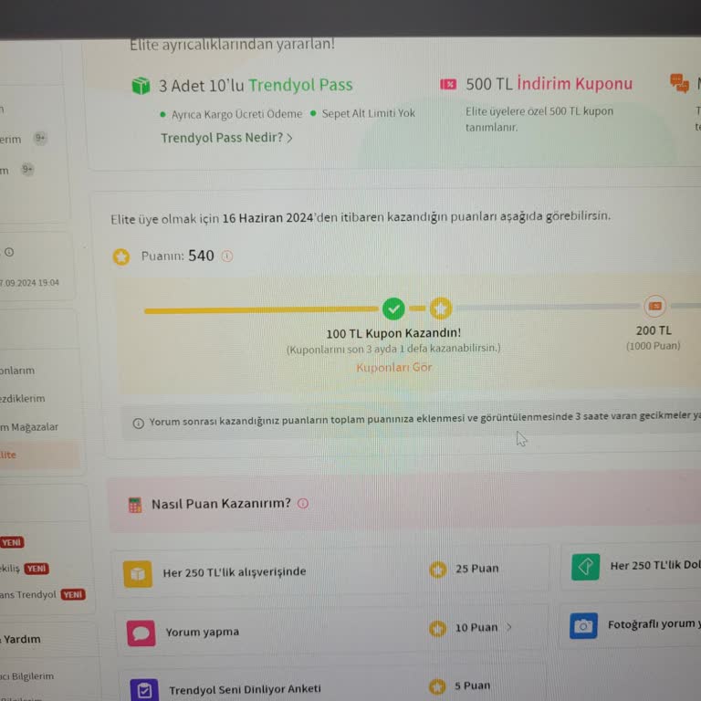 Trendyol Trendol İndirim Kupon Hakkımı Tarihinden Önce Sildi