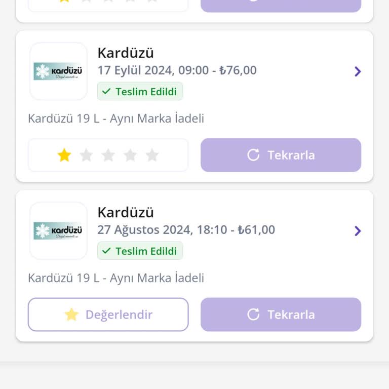 Kardüzü Su Siparişleri Teslim Etmiyor!
