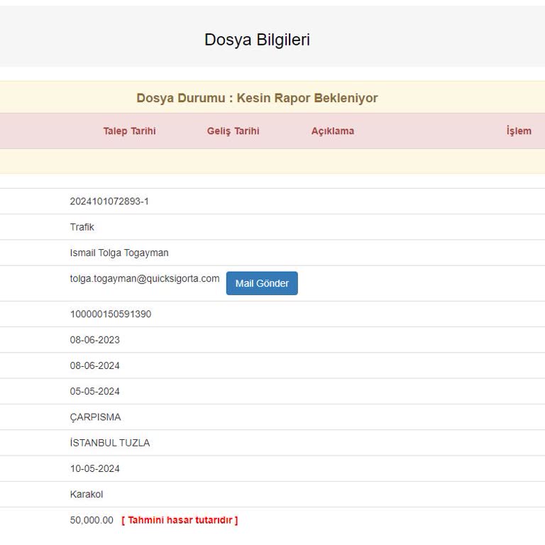 Quick Sigorta Aylarca Sonuçlanmayan Hasar Dosyası Ve Eksik ...