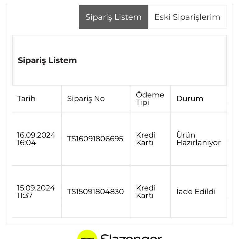 Slazenger Geciken Sipariş Sorunu