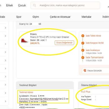 Aras Kargo Ve FLO Firmasının Bilgim Dışında Siparişimi İptal Etmeleri