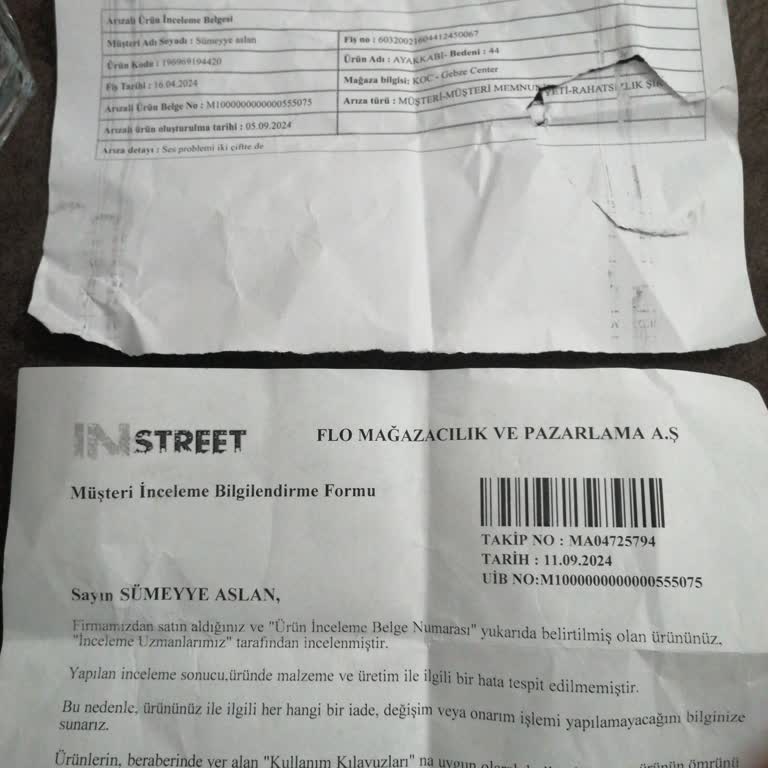 In Street Mağazası Ürününün Arkasında Durmuyor.