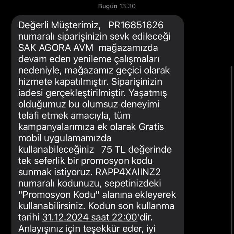 Gratis Parama El Koydu Ve Ürünleri Göndermiyor
