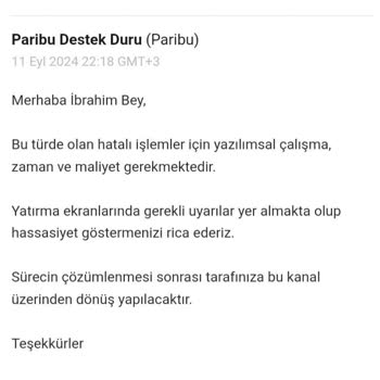 Paribu Hesabına Para Transferinde Yaşanan Sorun