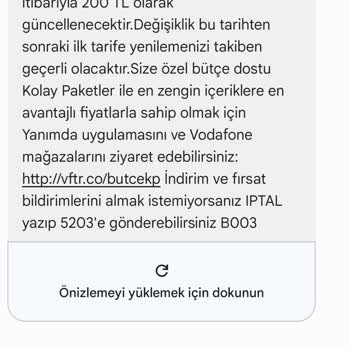 Vodafone Paketine Sürekli Zam Yapılması