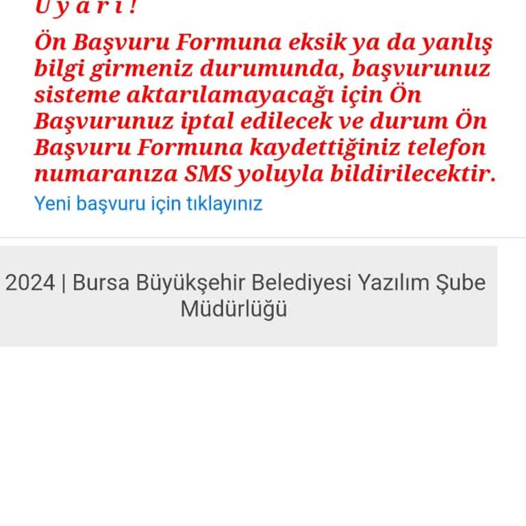 Bursa Büyükşehir Belediyesi Eğitim Destek Başvuru Sonuç Bildirimi