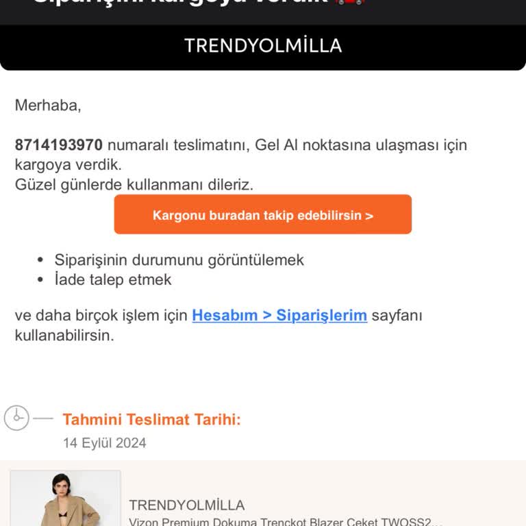 Trendyol Milla Teslim Etmiyor