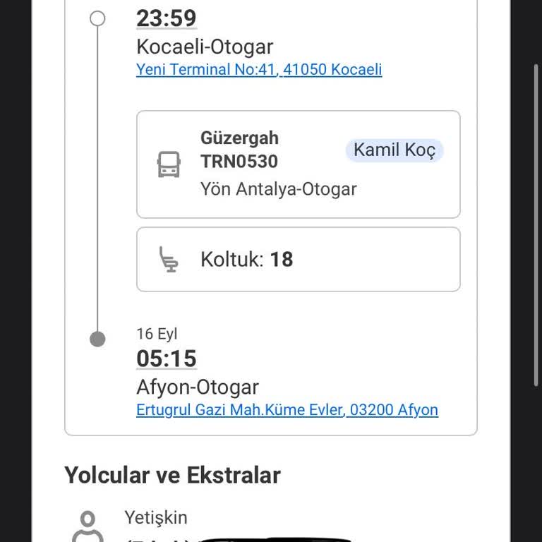 Kamil Koç'ta Akıbeti Belli Olmayan Eşyam