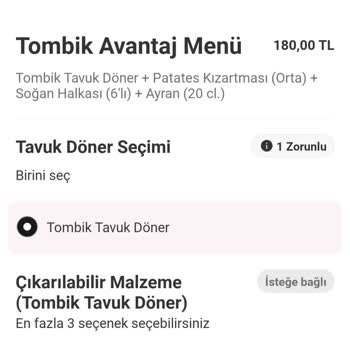 Usta Dönerci Yemeksepeti'nde Ekstra Ücret Talebi