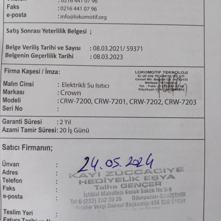 Crown Marka Su Isıtıcısının Sorunları Ve Hizmet Eksikliği