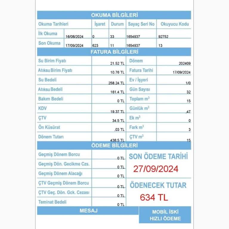 İSKİ Fazla Gelen Fatura Şikayeti