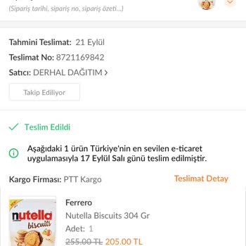 Trendyol'dan Vermiş Olduğum Bisküvi Paramparça Şekilde Geldi