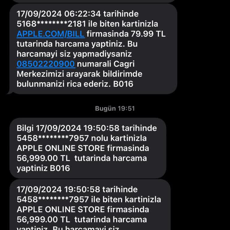 Apple Online Store Kartımdan Para Çekmiş