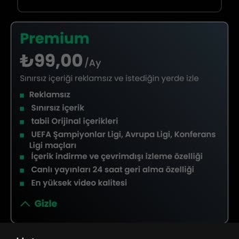 Tabii Premium Üyelik Sorunu