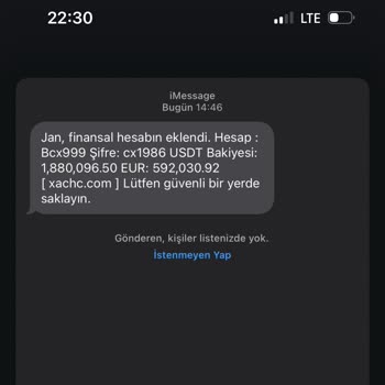 Bilinmeyen Finansal Hesap Açma Mesajı ve Güvenlik Endişesi