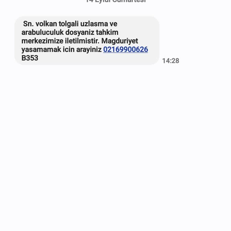 E.UZLASMA (SMS) E-uzlaşma Mesajı Hk.