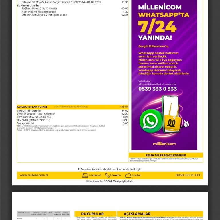 Millenicom Kafasına Göre "cayma Bedeli" Alıyor.