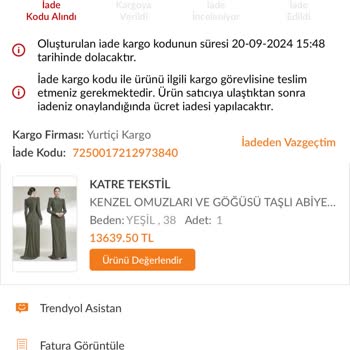 2. El Gönderilen Abiye Trendyol Red İade