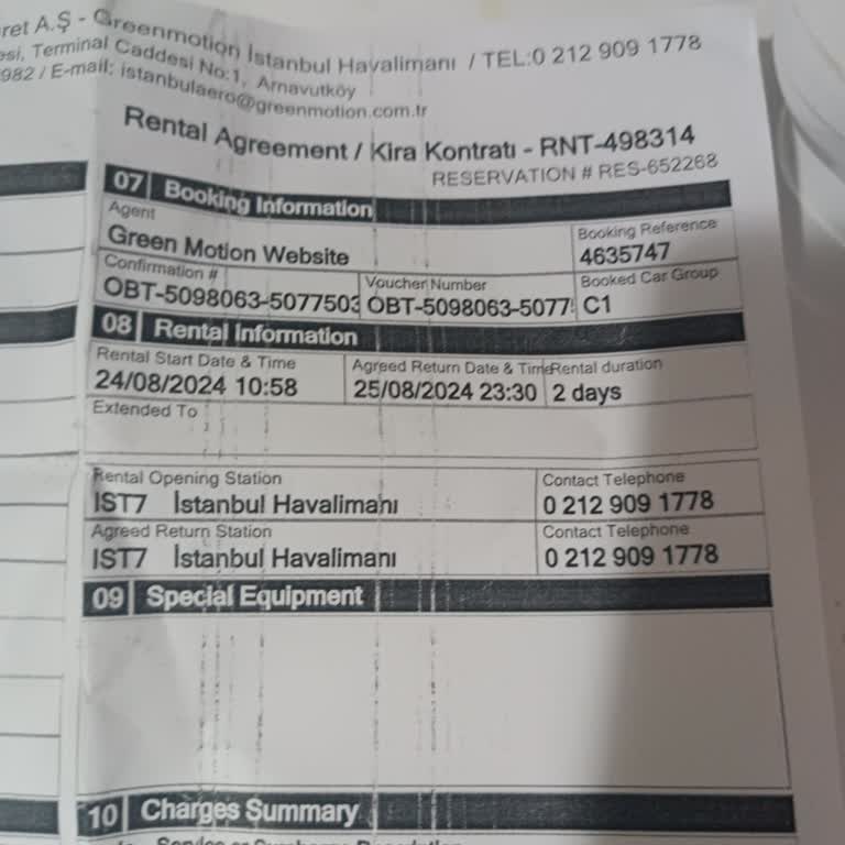 Greenmotion Car Rental Depozito İadesi Yapılmadı