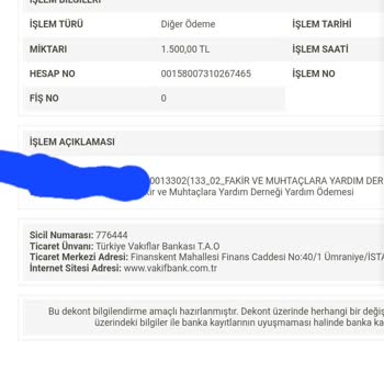 VakıfBank Genel Şubesi Bloke Kaldırma