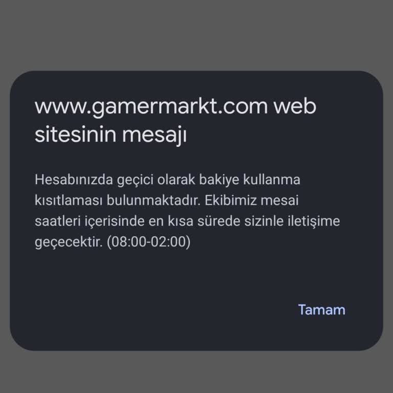 Gamermarkt Çekim Talebim İptal Edildi Ve Paramı Alamadım