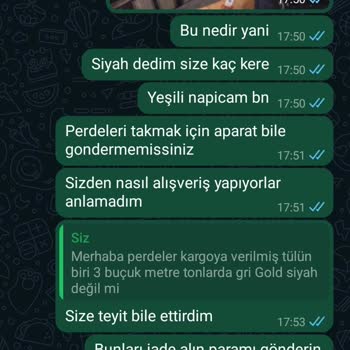 Perdelerce Tekstil Çok Çok Çok Kötü Paramı Yediler Helal Etmiyorum