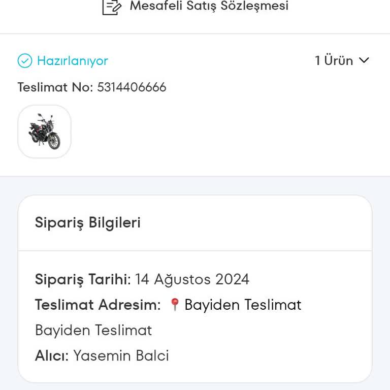 A101 Motorsiklet Aldım T