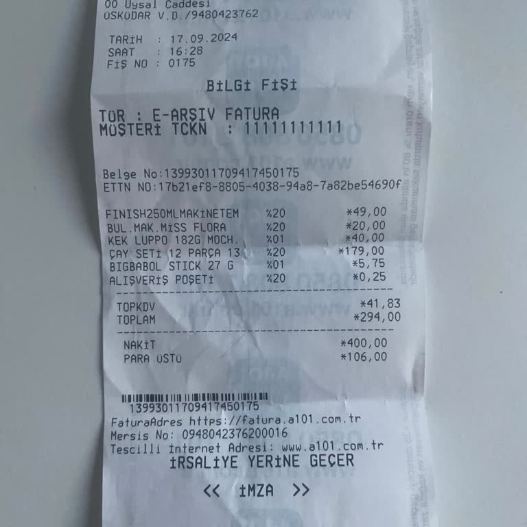 A101 Para Üstü Verilmedi