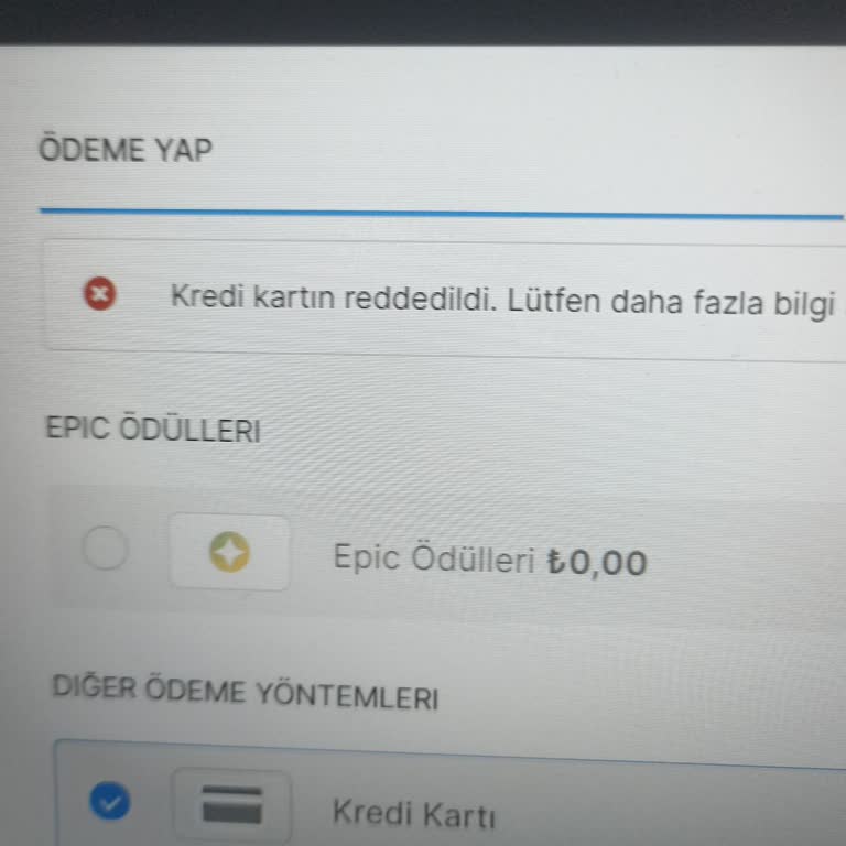 Tosla Kartım Hep Reddediliyor