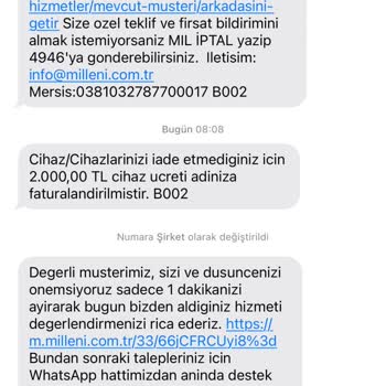İade Edilen Modeme Ücret Kesen Milleni