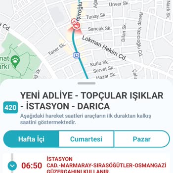 Kocaeli Büyükşehir Belediyesi Kocaeli Büyükşehir Ulaşım Başkanlığına 420 Numaralı Hat Şikayeti
