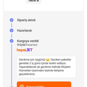 Hepsijet Kargo 9 Gündür Teslim Edilmedi.
