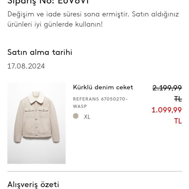 Mango 22 İş Gününde Gelmeyen Ürün