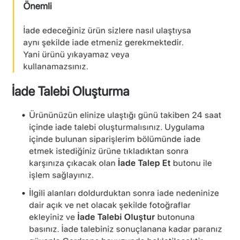 Gardrops İade İlkelerine Uymuyor!