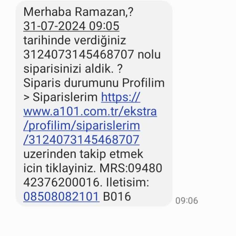 A101 Verilen Sipariş Gelmiyor. Çözümde Yok