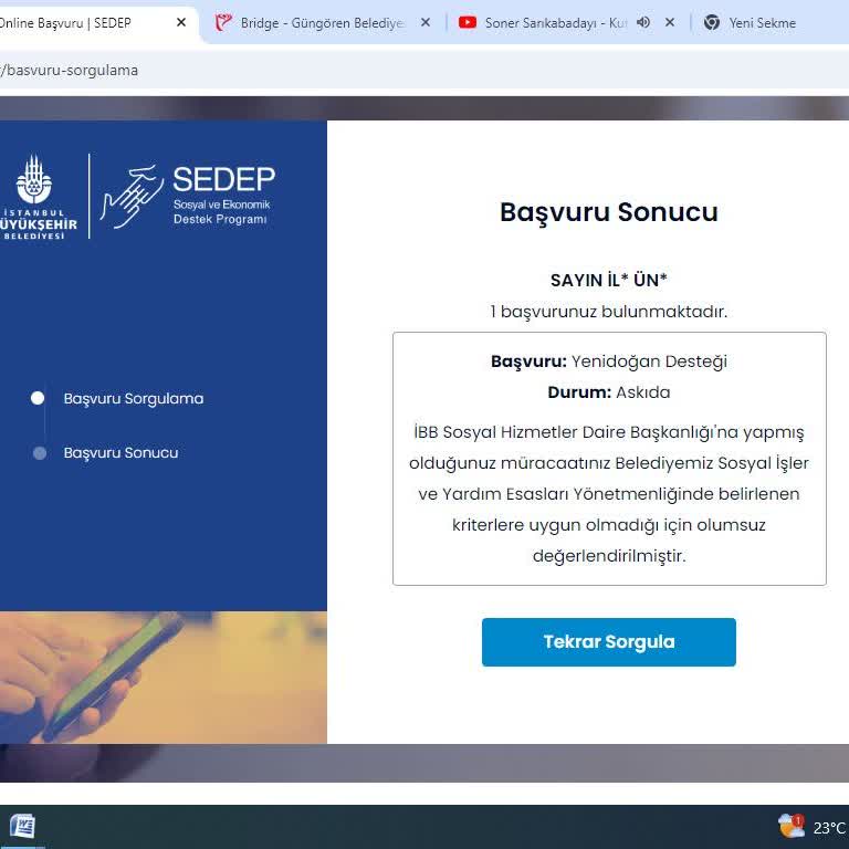İBB Sedep Başvurunun Otomatik Sonlandırılması
