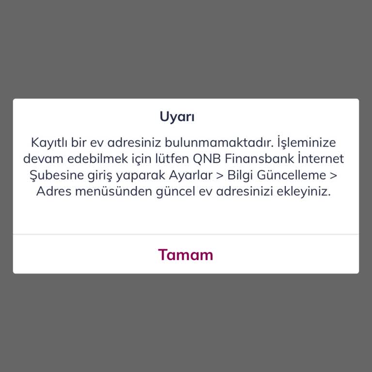 QNB Faizsiz Kredi Başvurusunda Sürekli Adres Hatası